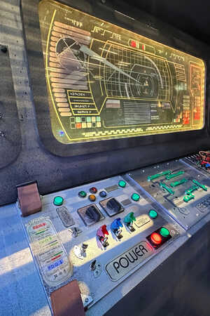 spaceship themed control panel in an escape room